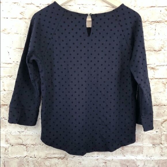 J. Crew velvet polka dot knit top keyhole blouse - Picture 2 of 5